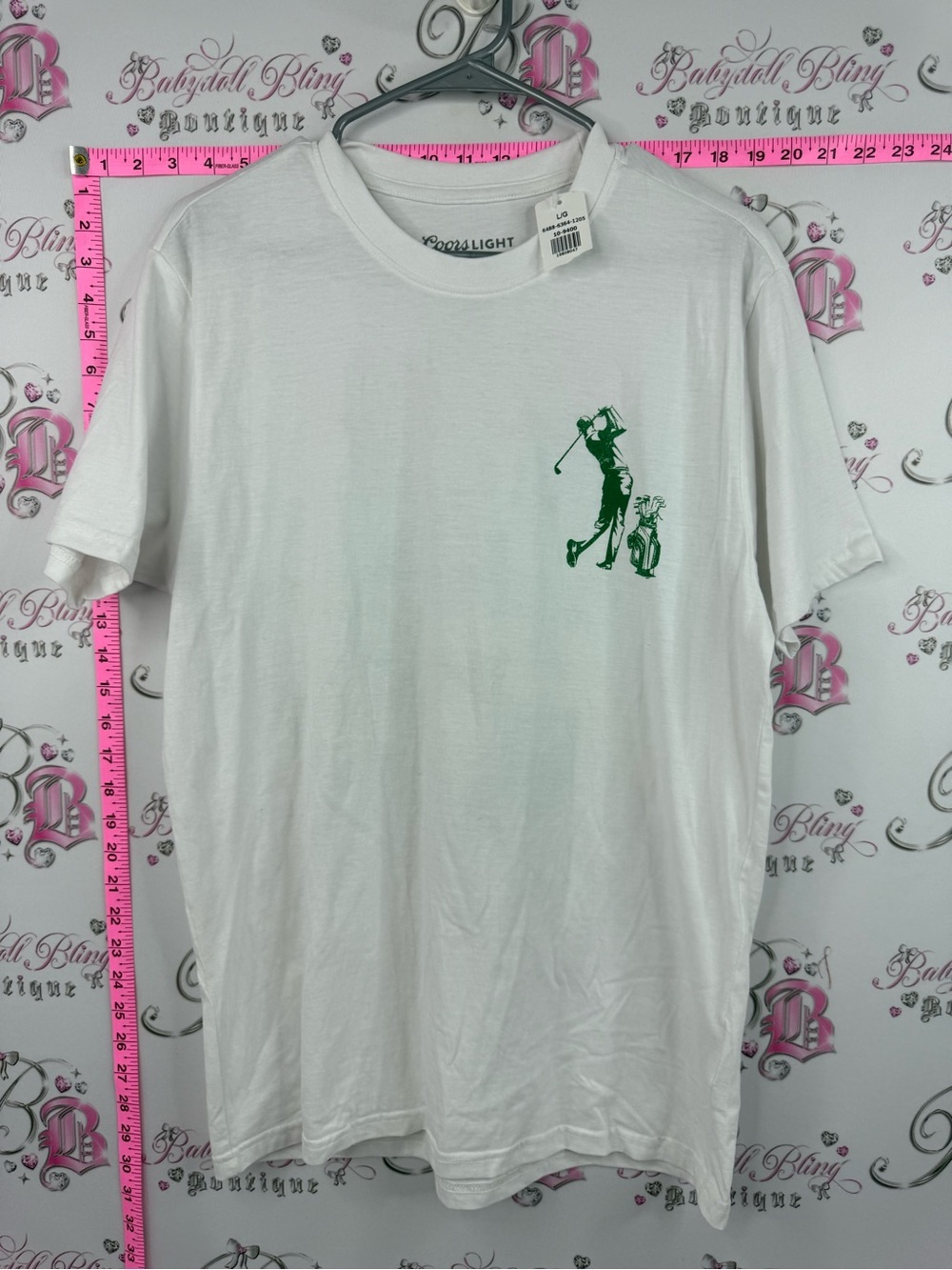 Bluenotes coors light T-shirt White Tee with Green Golf Graphic
